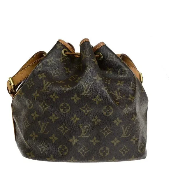 LOUIS VUITTON Petit Noe Drawstring Shoulder Bag Monogram Leather